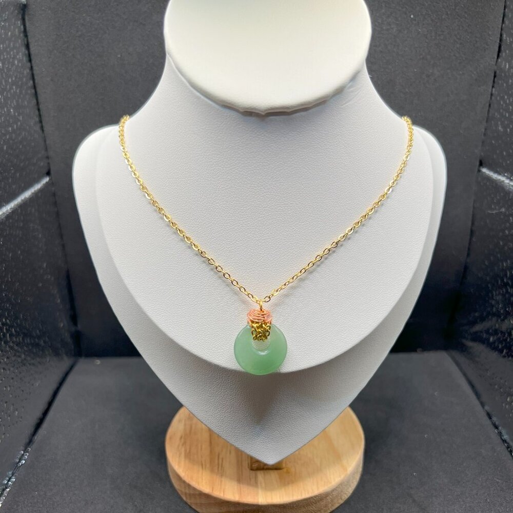 Green Jade Gold Chain Necklace